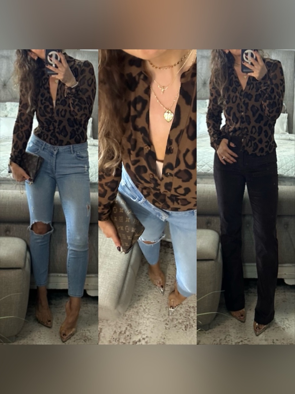 New🤎🍂 🐆 Fall Leopard Button Top - Picture 3 of 11